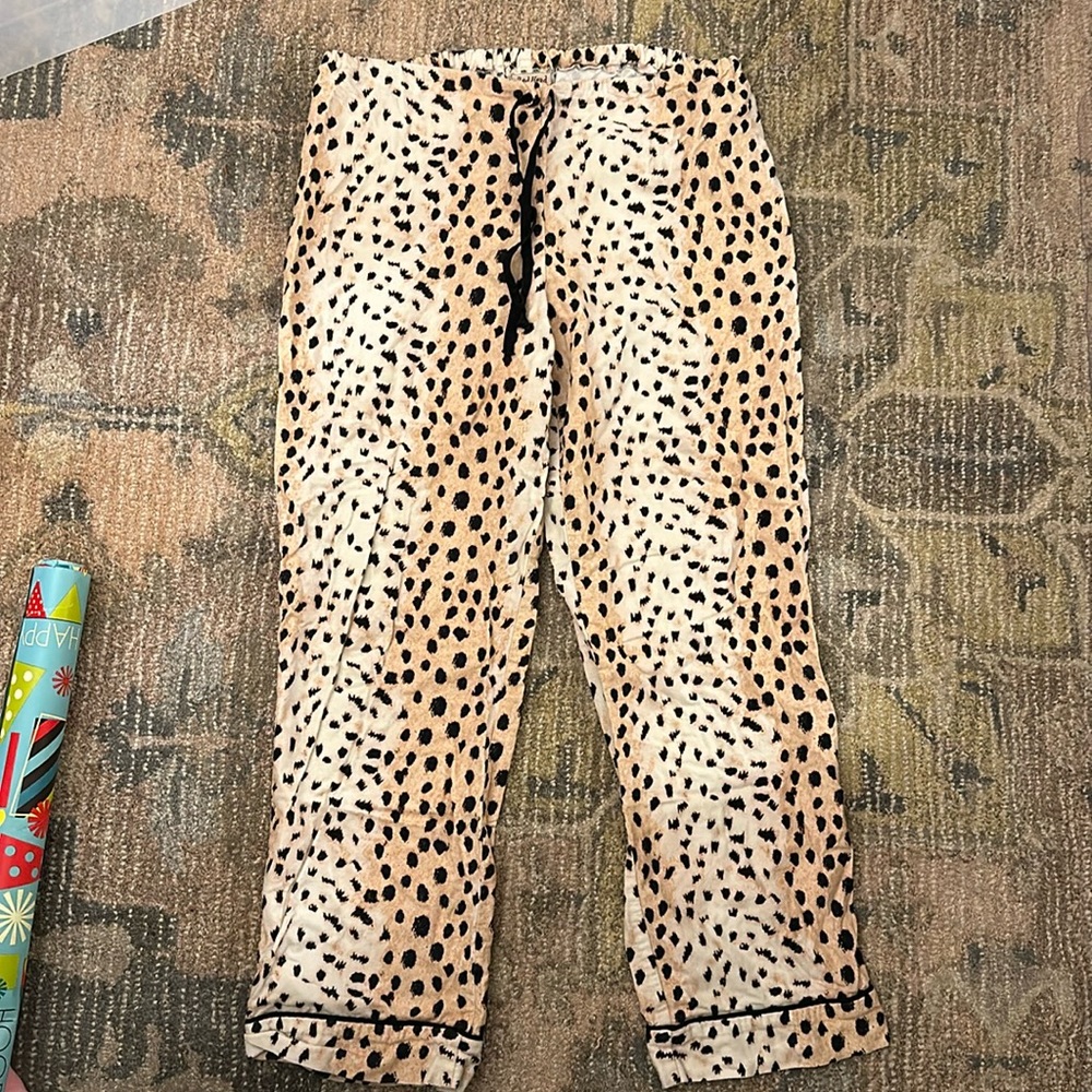 BedHead pajama pants flannel leopard print large